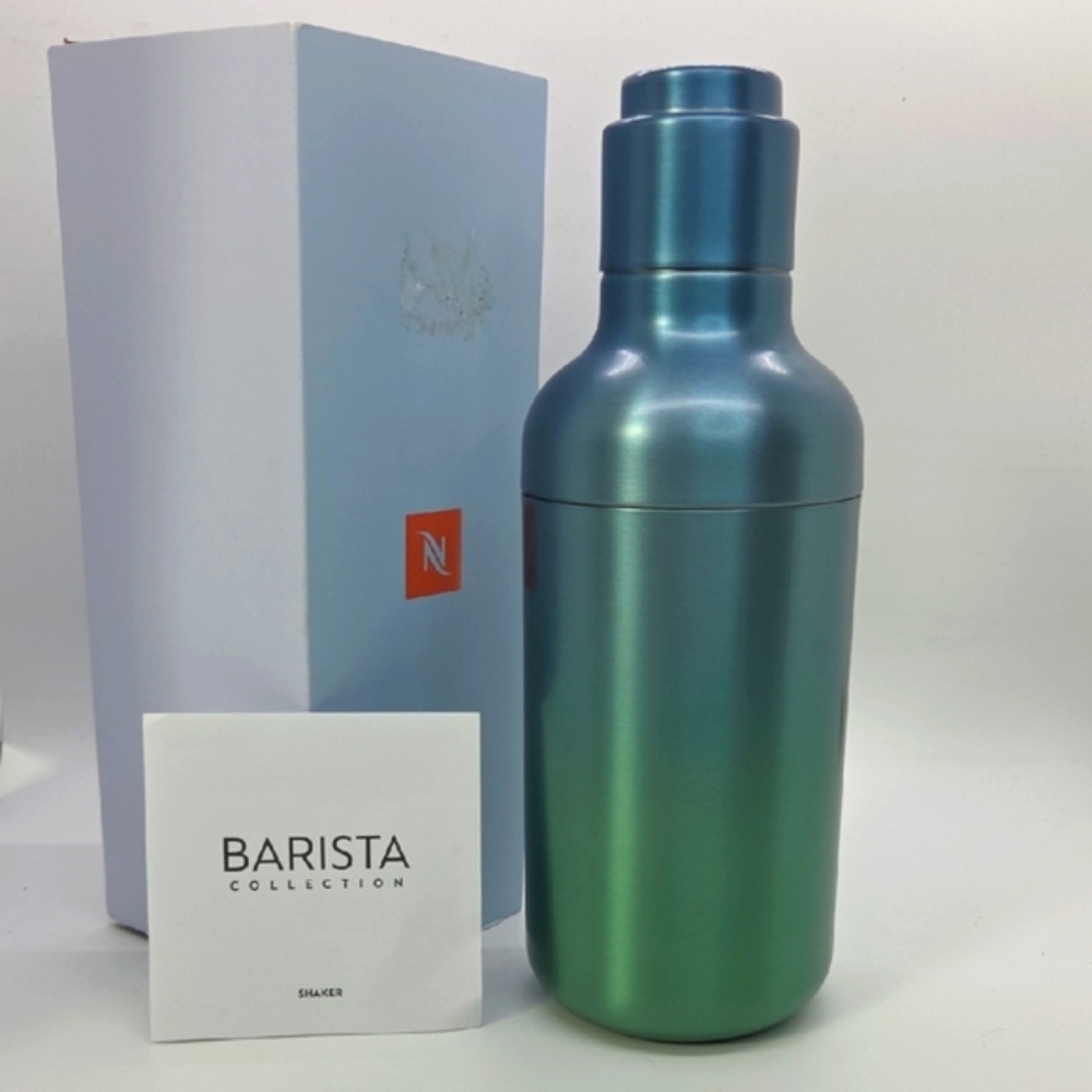 Nespresso Barista Collection Blue/Green Ombre Shaker Limited Edition With Box